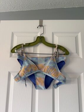 Aerie Multicolor Ribbed Bikini Set - Blue, Yellow & Mint